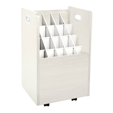 Adiroffice White, MDF Wood, 15.25 in W, 24.75 in L, 13.25 in D ADI624-WHI-MK